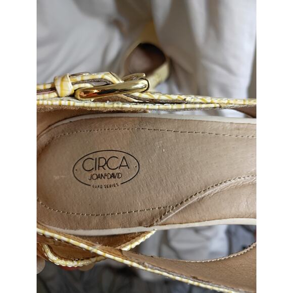 Circa Joan And David Heels Yellow Reptile Buckle Accent Kitten Heels Sz 10 M... - Picture 10 of 13